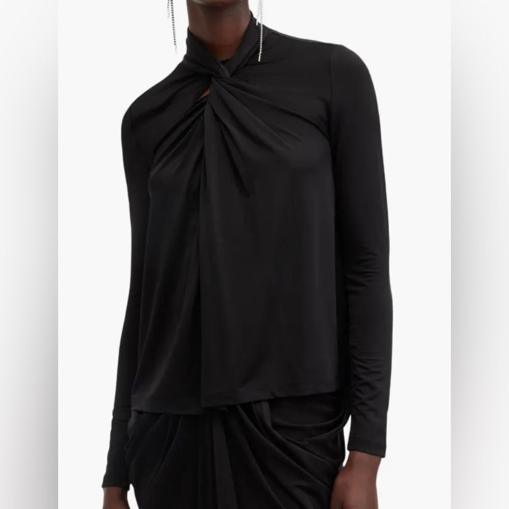 All Saints Mina Twisted Elegant Black Women's Top Sz 8 Old Money Luxury